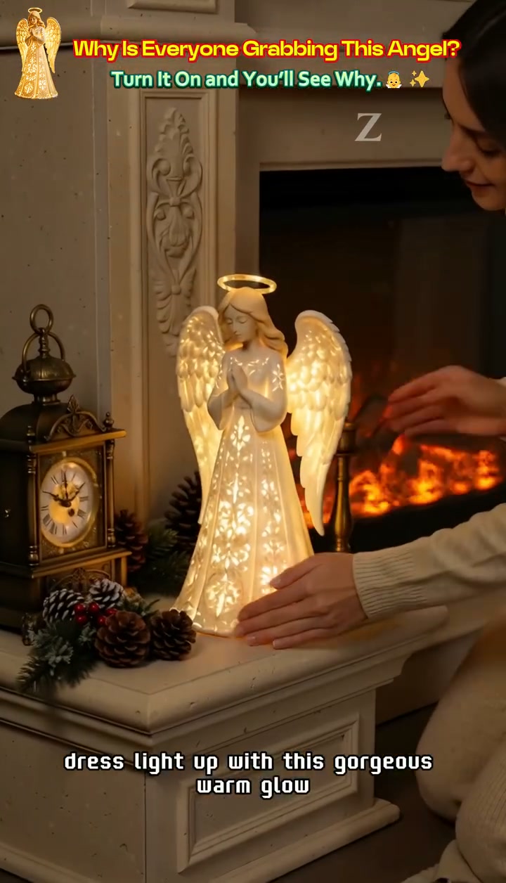 Angel Christmas Guardian Light | Warm Golden Glow Home Decor