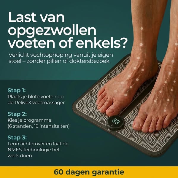 Stimuleert de bloedsomloop en verlicht ongemak in je voeten en benen