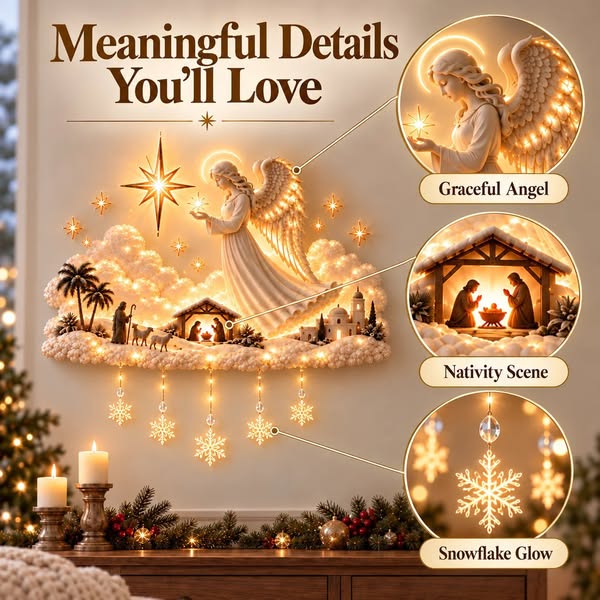 56 % Rabatt Christmas Blessing Angel Glow