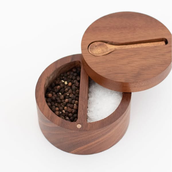 Acacia Pot Double Compartment