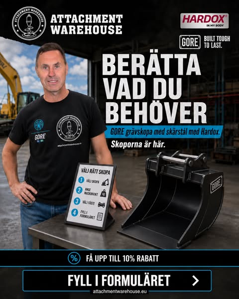 Grävskopa med skär S45 och S60