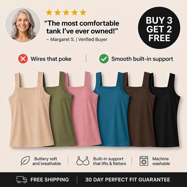 U Neck Shapewear Built-in Bra Tank
