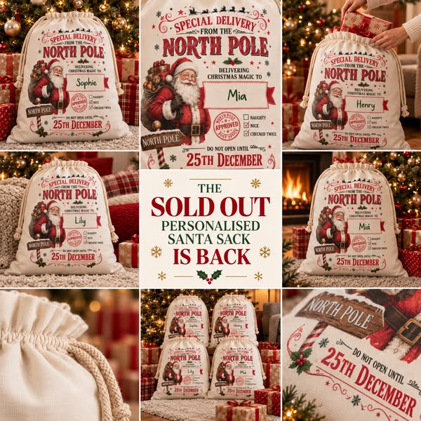 The Sold-Out Personalised Santa Sack Is Back
