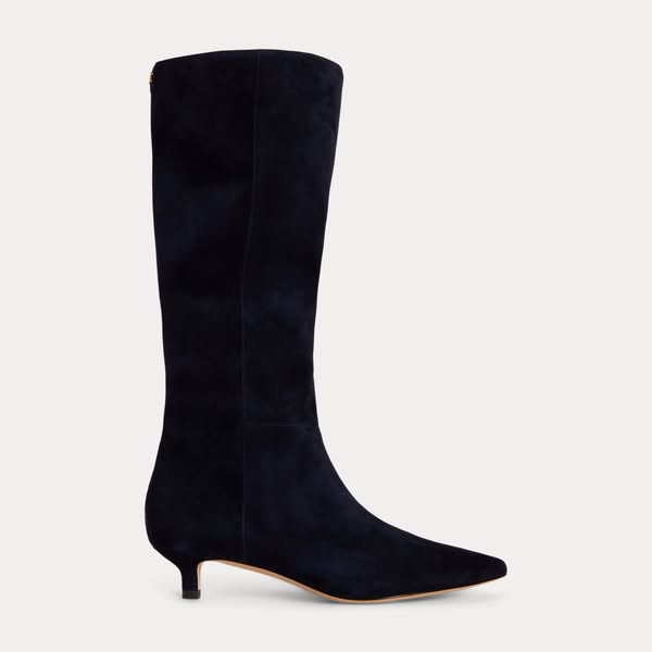Francesca Sheep-Suede Tall Boot Heel - Womens - Lauren Ralph Lauren
