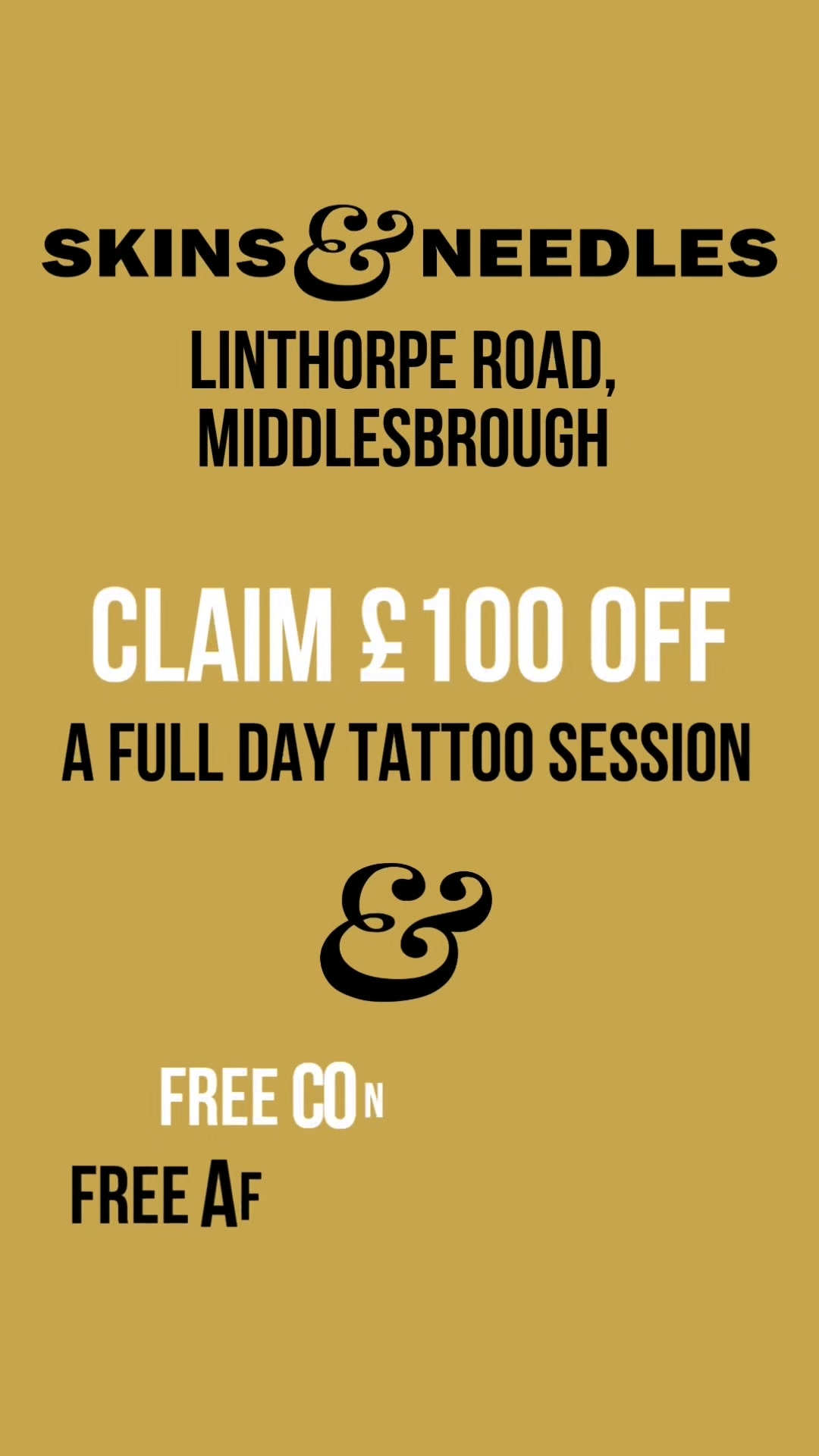 Tattoo Consultation + £100 OFF + Free Aftercare Products