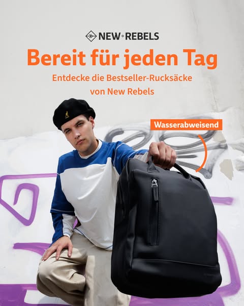 New Rebels Harper Miami Schwarz 9L Rucksack Wasserabweisend Laptop