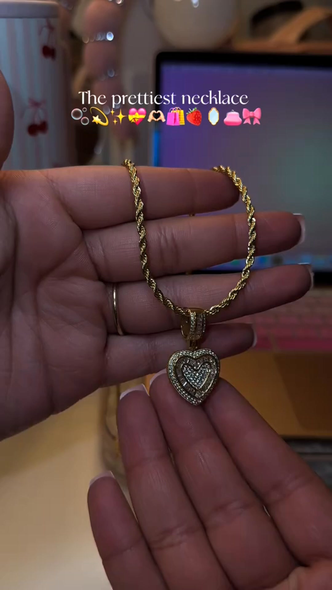 Double Heart Pavé Necklace