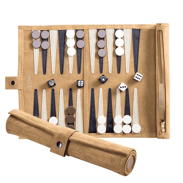 Travel Backgammon Set - Roll-up Leather Backgammon Board£60.99