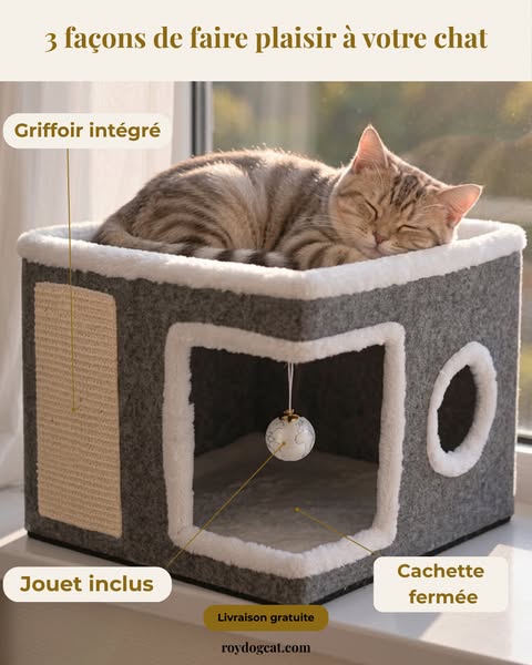 Maison Cocon 2-en-1 pour Chat