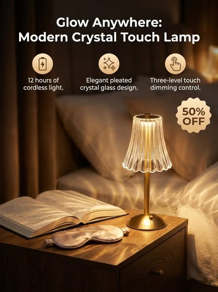 Modern crystal touch table lamp