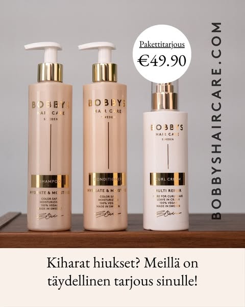 Erikoistarjous kiharille hiuksille