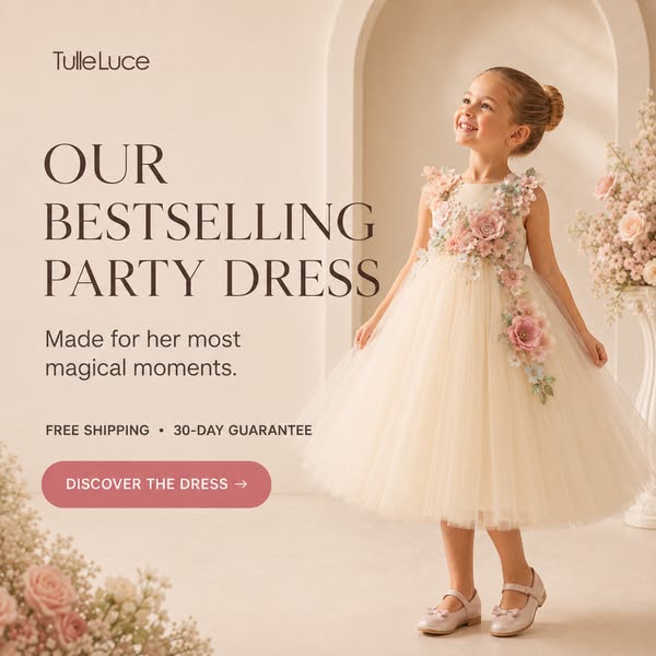Children's Party Dress with Flowers