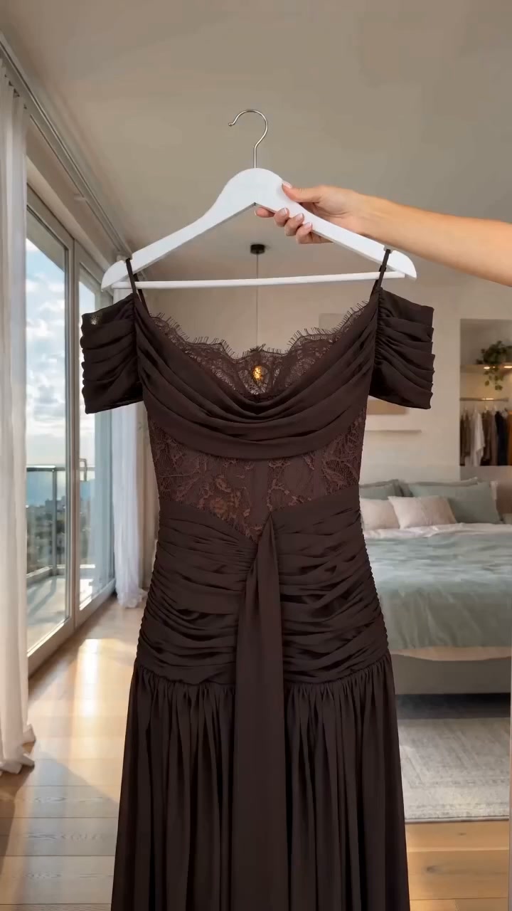 Thessaly Lace Off-Shoulder Maxi Dress