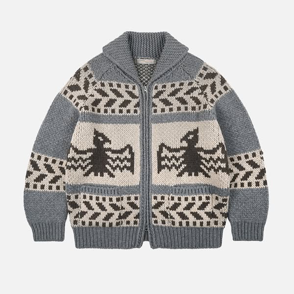 THUNDERBIRD COWICHAN CARDIGAN - GREY
