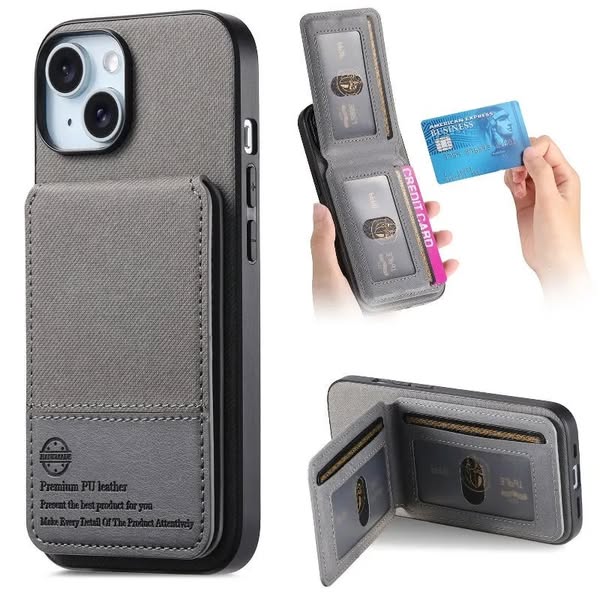 Fabric Texture Leather Wallet Stand Case