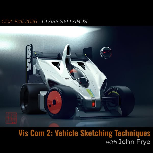Vis Com 2: Vehicle Sketching Techniques with John Frye (Online Course)