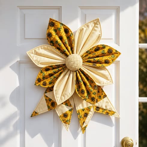 Large Patchwork Bow Sewing Kit - Sunflower