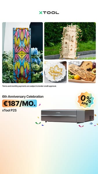 Create More with xTool P2S from €187/Month at 0% APR