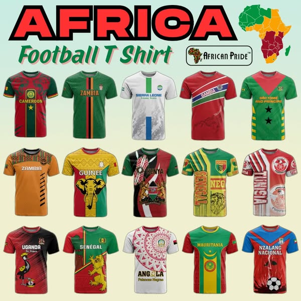 54 Countries Africa Football T Shirt