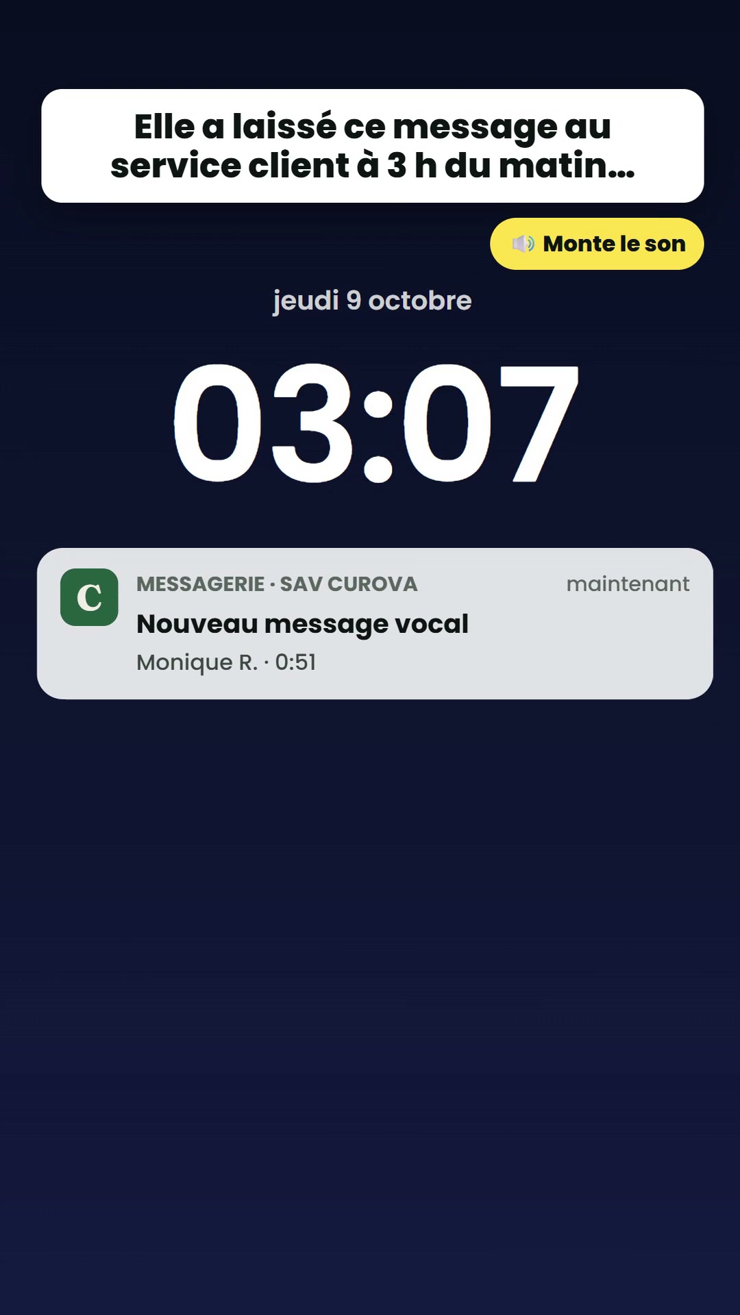 Message laissé à 3 h du matin