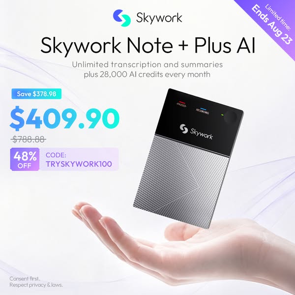 PAY $409.90 GET UNLIMITED TRANSCRIPTION & SUMMARIES + 28,000 AI CREDITS EVERY MONTH.