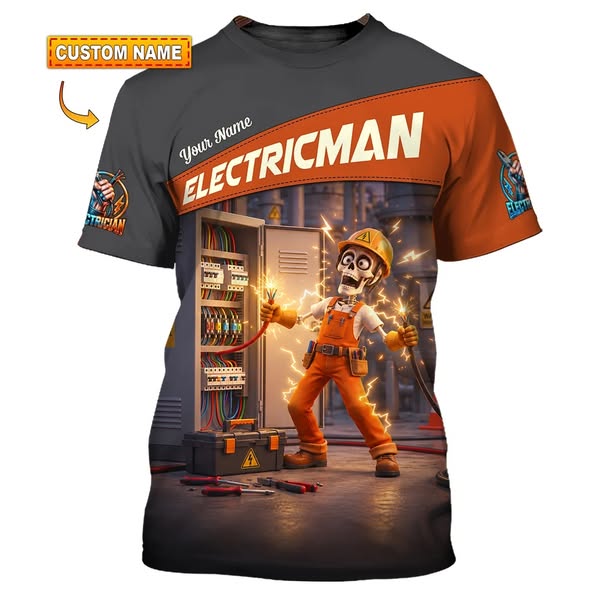Personalized Electrician Shirt with Your Name
