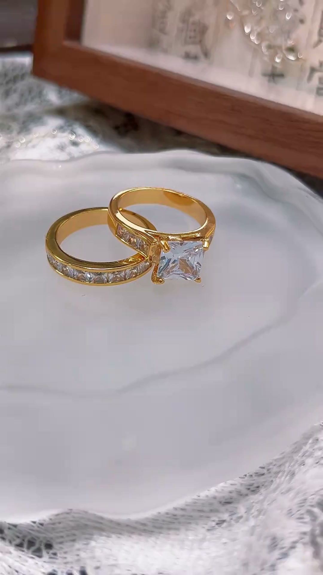 Princess Cut Pavé Stackable Ring Set