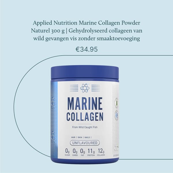 Applied Nutrition Marine Collagen Powder Naturel 300 g | Gehydrolyseerd collageen van wild gevangen vis zonder smaaktoevoeging