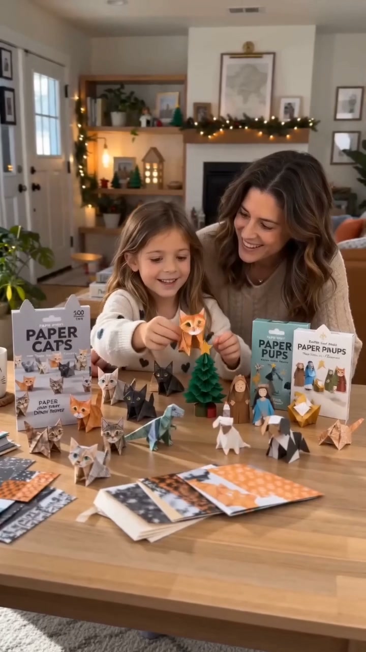 Relaxing & Beginner-Friendly | DIY Paper Cats Christmas Gift