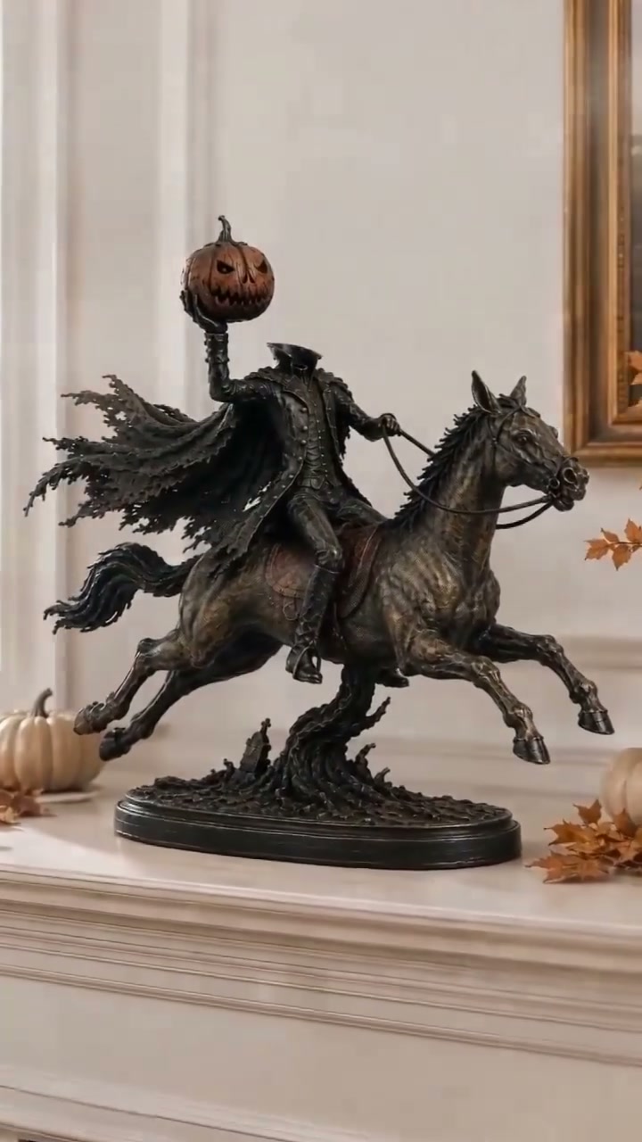 Midnight Chase Headless Horseman Statue