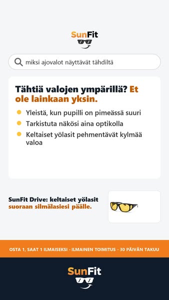 Lasit pimeällä ajamiseen