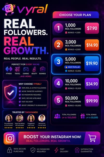 Vyral — Real Instagram Followers in 24h