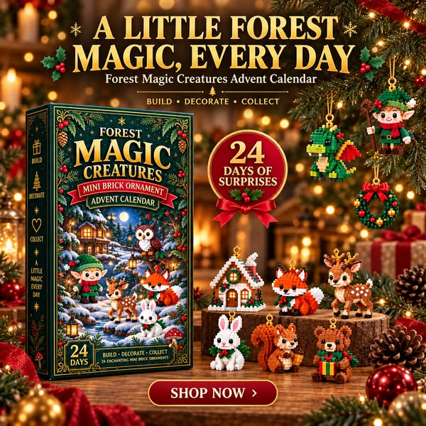 Last day to save 49% – 24‑Day Forest Magic Creatures Ornament Advent Calendar | 24 collectible buildable forest fantasy brick decoratio