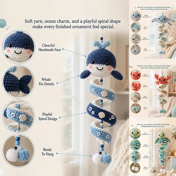 Ocean Wind Chime Knitted Material Bag