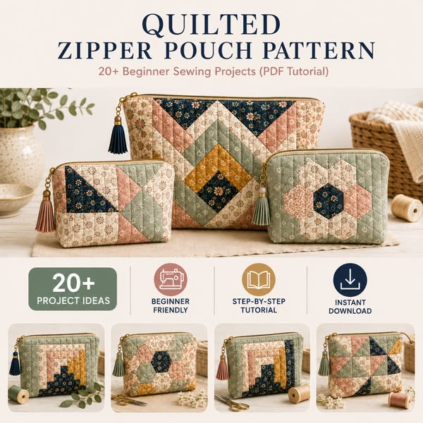 90% Off Quilted Zipper Pouch Pattern