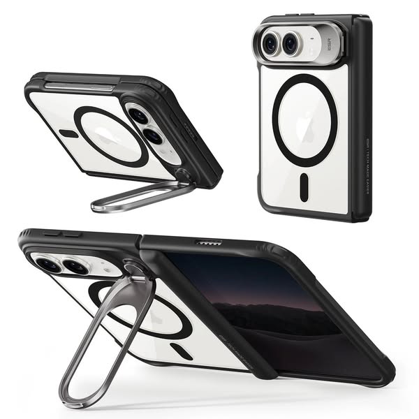 iPhone Duo Classic Hybrid Magnetic Case with Flex Stand - Clear Black