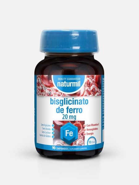 Bisglicinato de Ferro 20 mg - 90 comprimidos - Naturmil