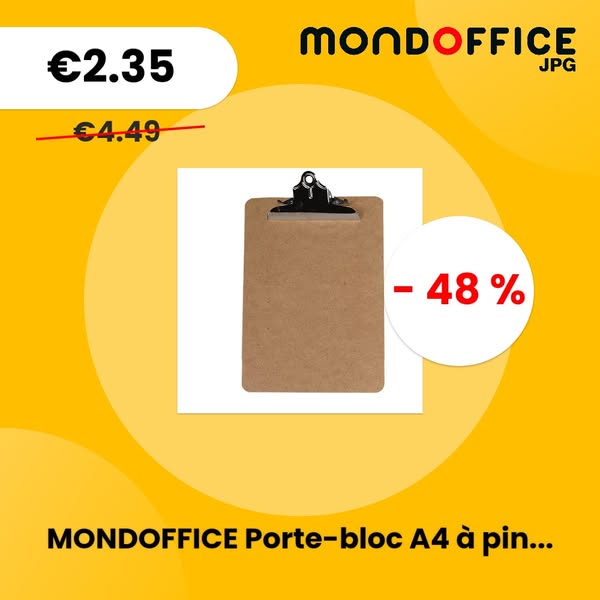 MONDOFFICE Porte-bloc A4 à pince