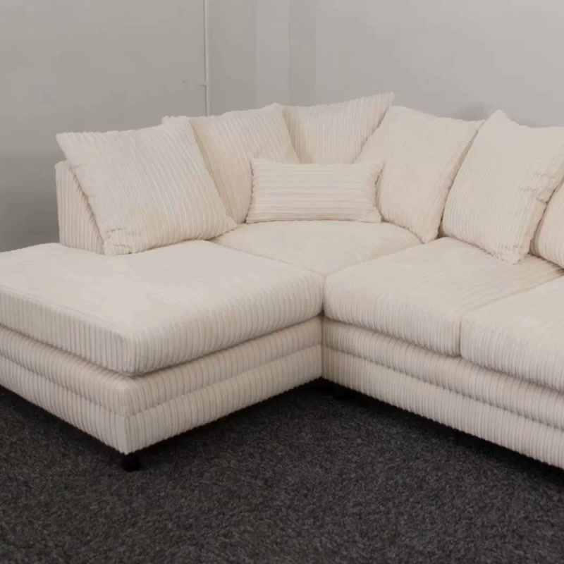 Oxford Full Jumbo Cord 4 Seater Corner Sofa - Scatter back