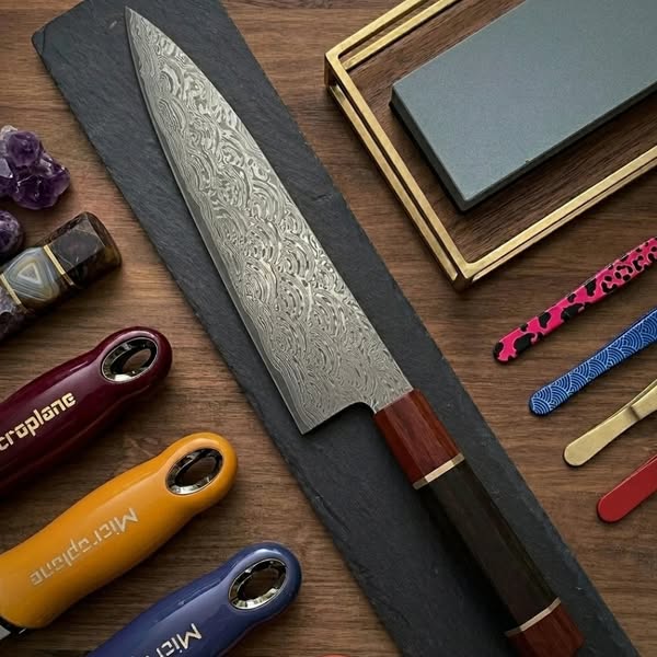 Cuchillo Chef Damasco 110 Capas | Acero al Carbono | Mango Ébano 22 cm