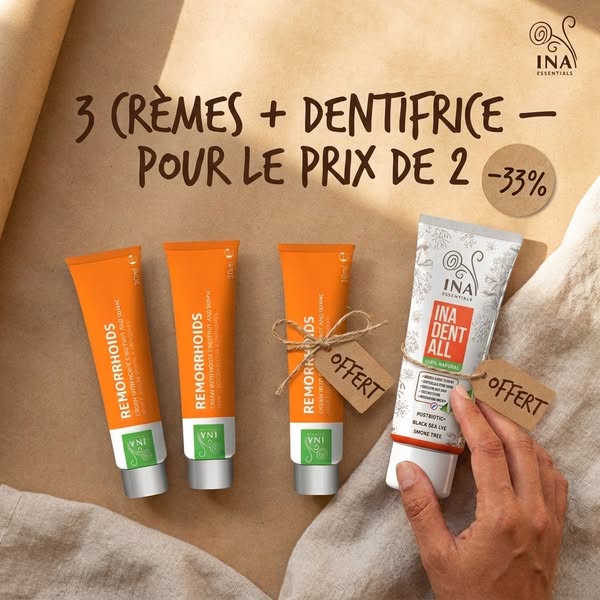 2 achetés, 1 offert, plus un dentifrice offert