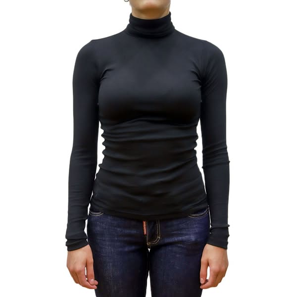 POLO RALPH LAUREN WOMAN LONG SLEEVE KNIT ROLL NECK BLACK - S - RALPH LAUREN