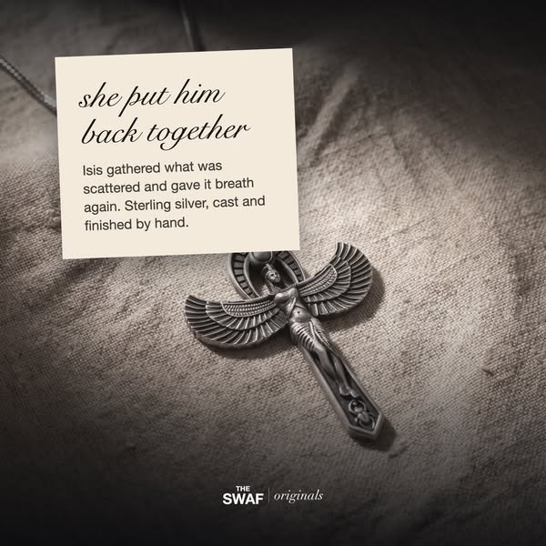 Isis framed by feathered wings