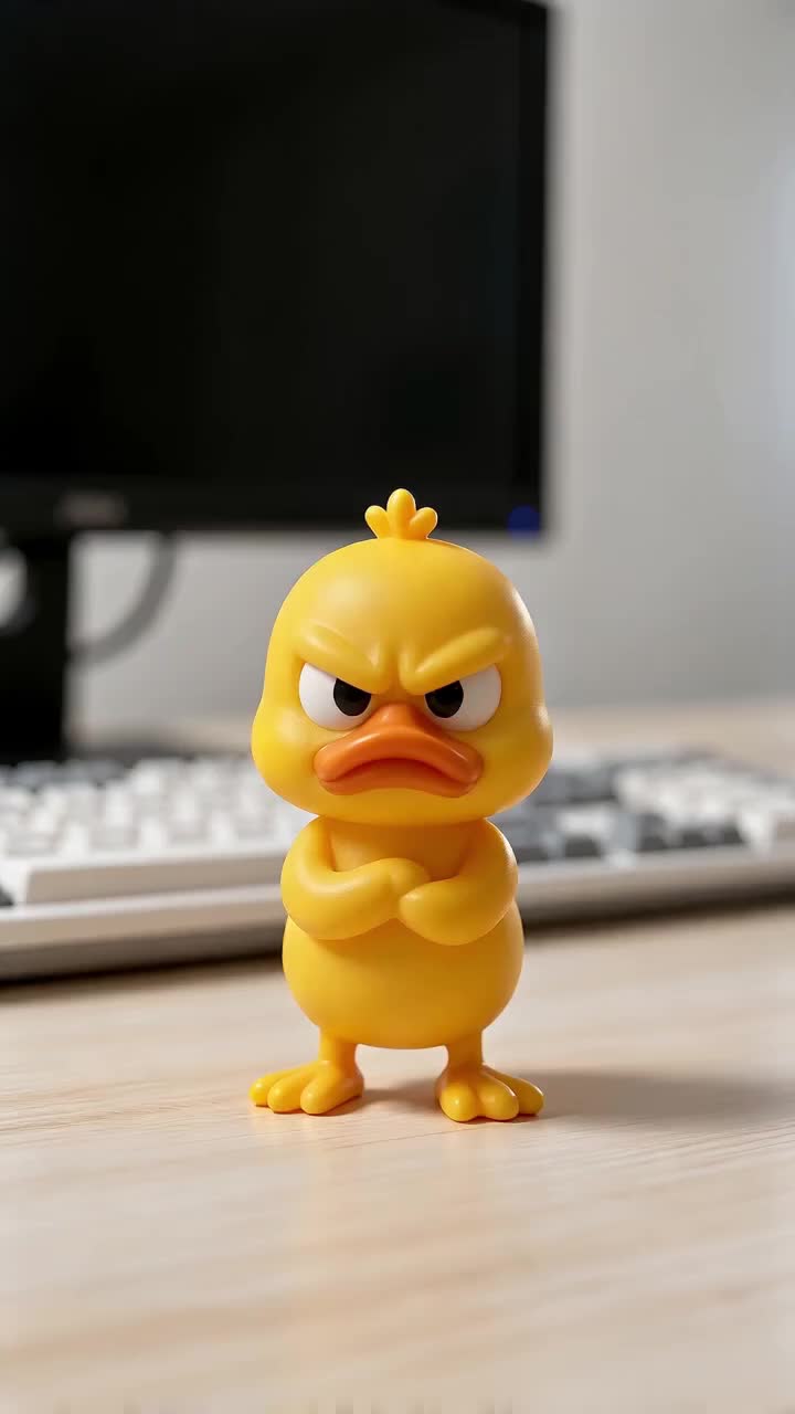 Ente 3D Gedruckt Wütend Klein Gelb