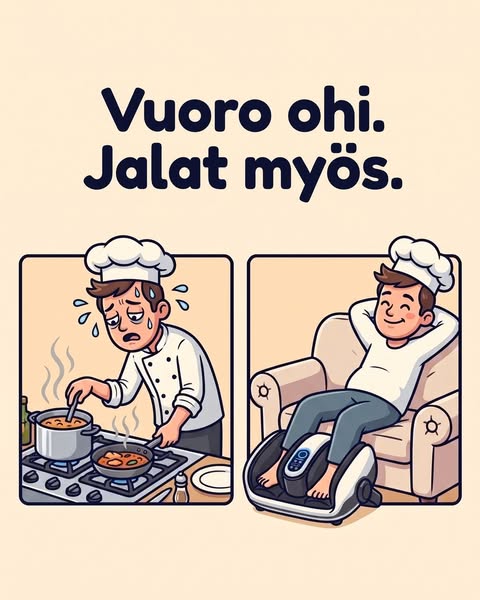 Palvelu ohi. Niin ovat jalatkin.