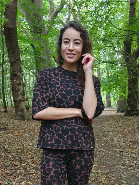 Shirt 3/4 mouw - Leopard Bruin