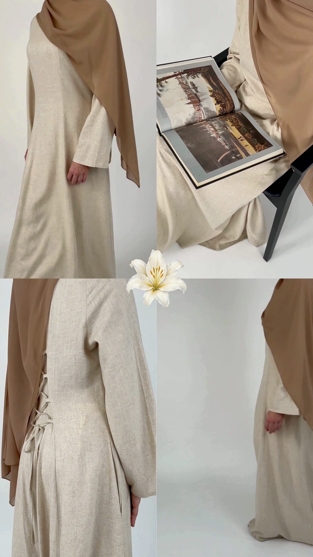 Linen and cotton, ties at the waist