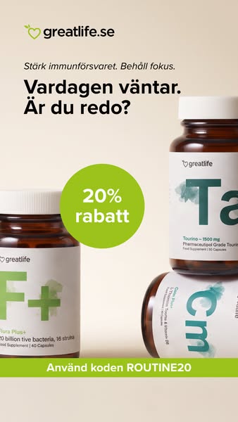 20% rabatt på utvalda kosttillskott