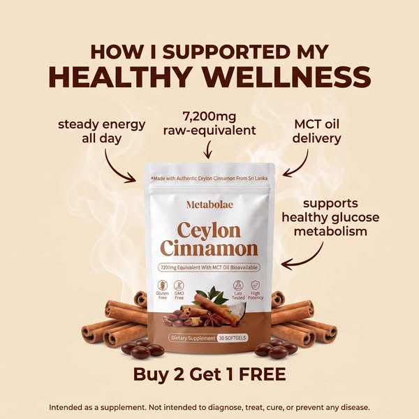 Ceylon Cinnamon 7200mg Equivalent with MCT Oil