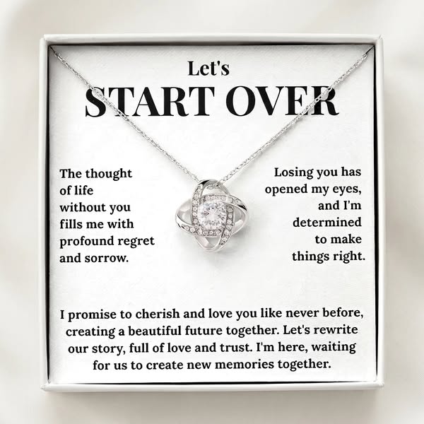 "Win Her Back" Love Knot Necklace - Romantic Reconciliation Gift for Wife or Girlfriend